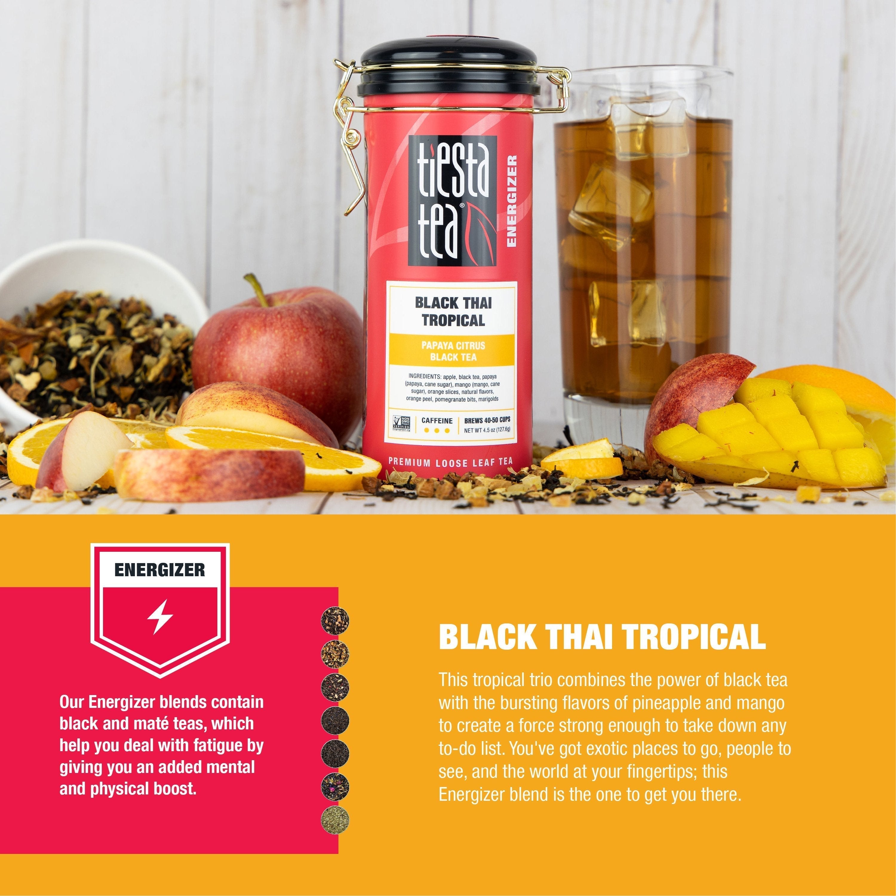 Black Thai Tropical (Papaya Citrus Black Tea)  Tin 4.5oz Product Image - Céu